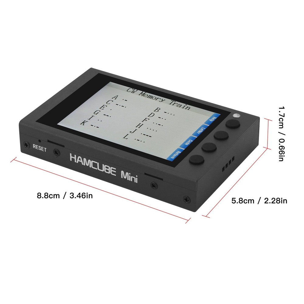 HAMCUBE Mini CW Trainer Morse Code for Telegraph Practice Black