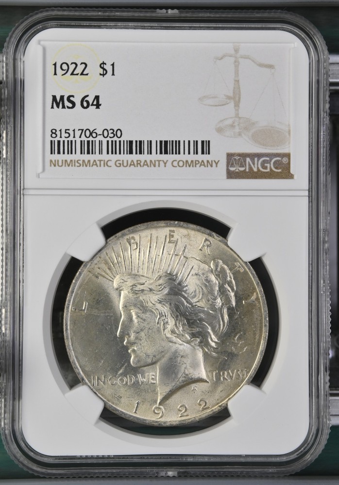 1922 Peace Silver Dollar NGC MS-64