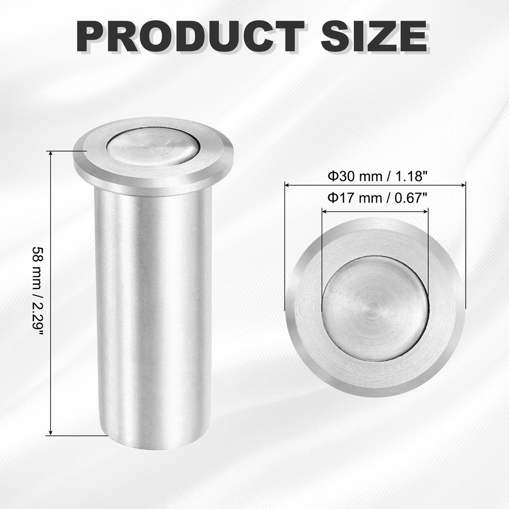 0.67" Long Door Latch Dust Protector, Dust-Proof Sliding Lock Insert, Silver