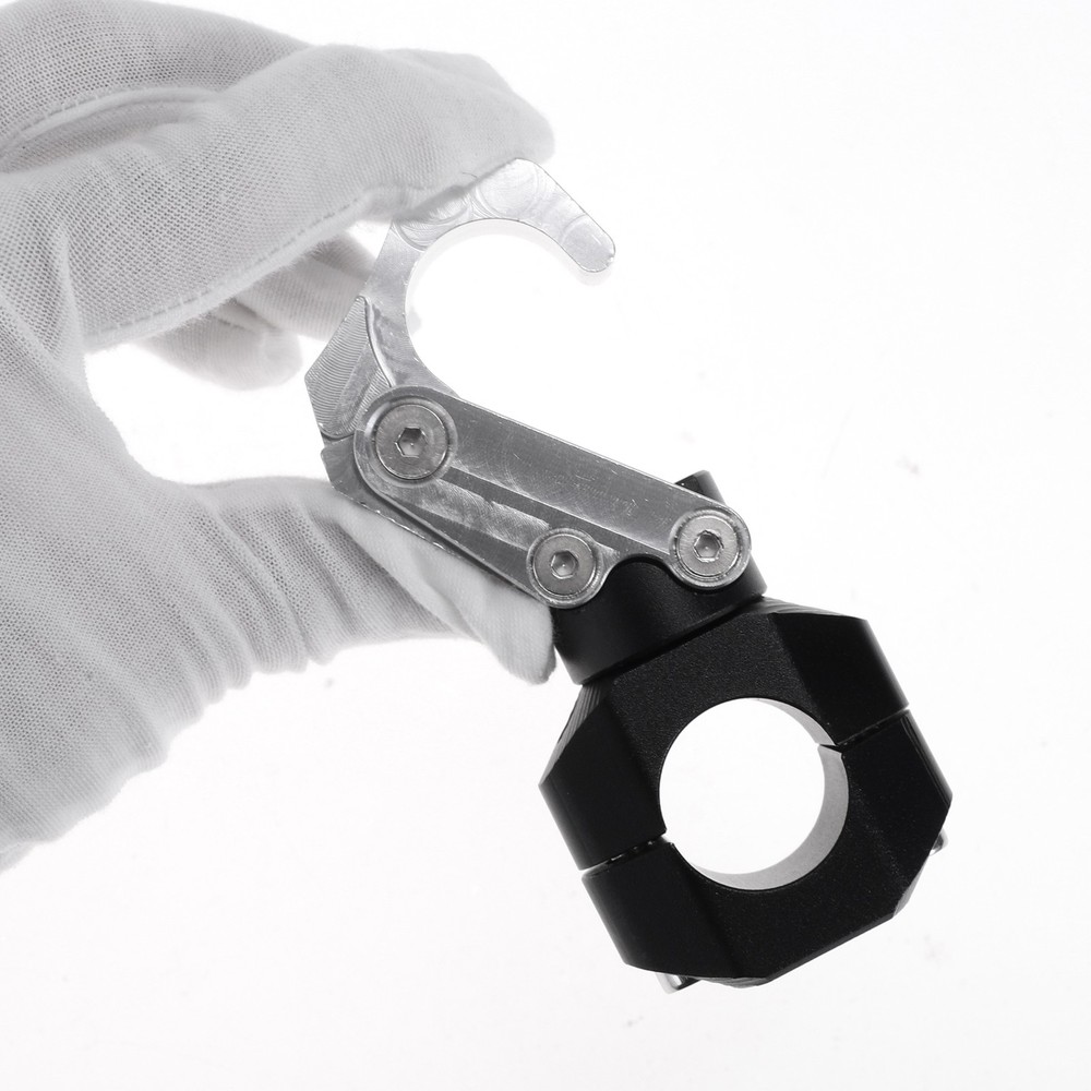 Rectangular Motorcycle Hook with Key 1 Set Silver