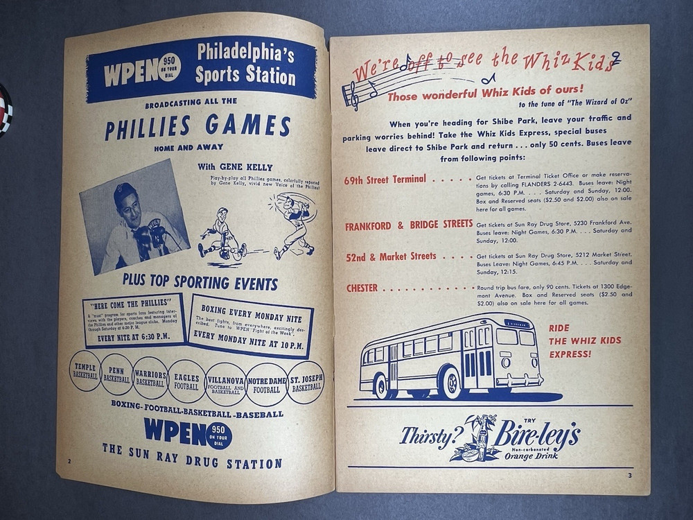 9-4-1950 Giants @ Phillies Program - G2 of Doubleheader - Steve Ridzik ML Debut