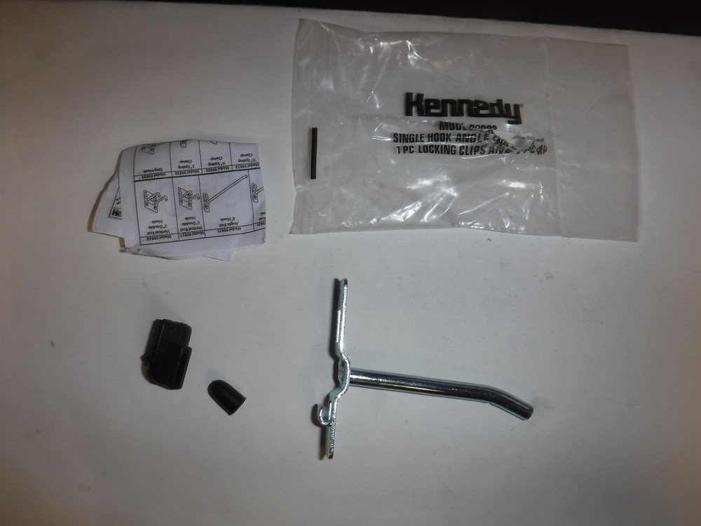 NEW Angle End Single Rod Toolboard Hook, Silver ,Kennedy, 99823