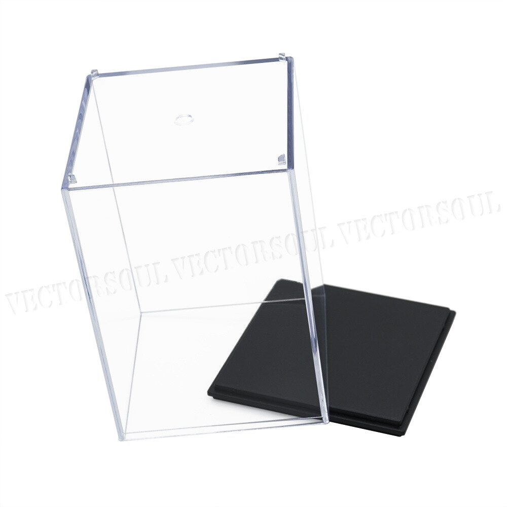 US Clear Acrylic Perspex Display Box Case 3.9" H Plastic Base Protection Figures