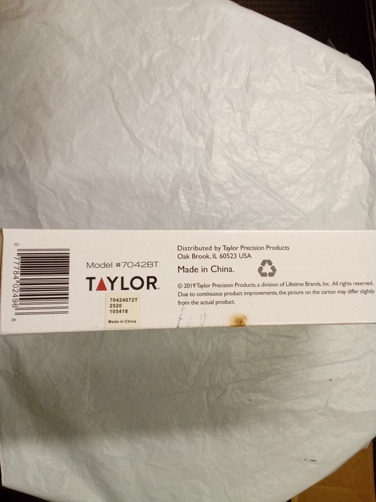 TAYLOR Digital Scale (BLACK) Lithium Battery Included