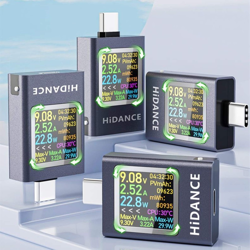 USB C Energy Capacity Tester HD Screen Offline Data Storage Wide Compatibility