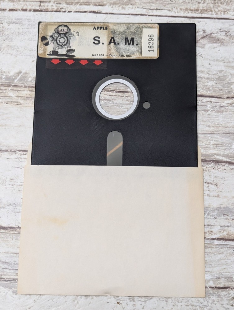 1982 Tronix SAM Software Automatic Mouth Apple II Disk Only Don't Ask