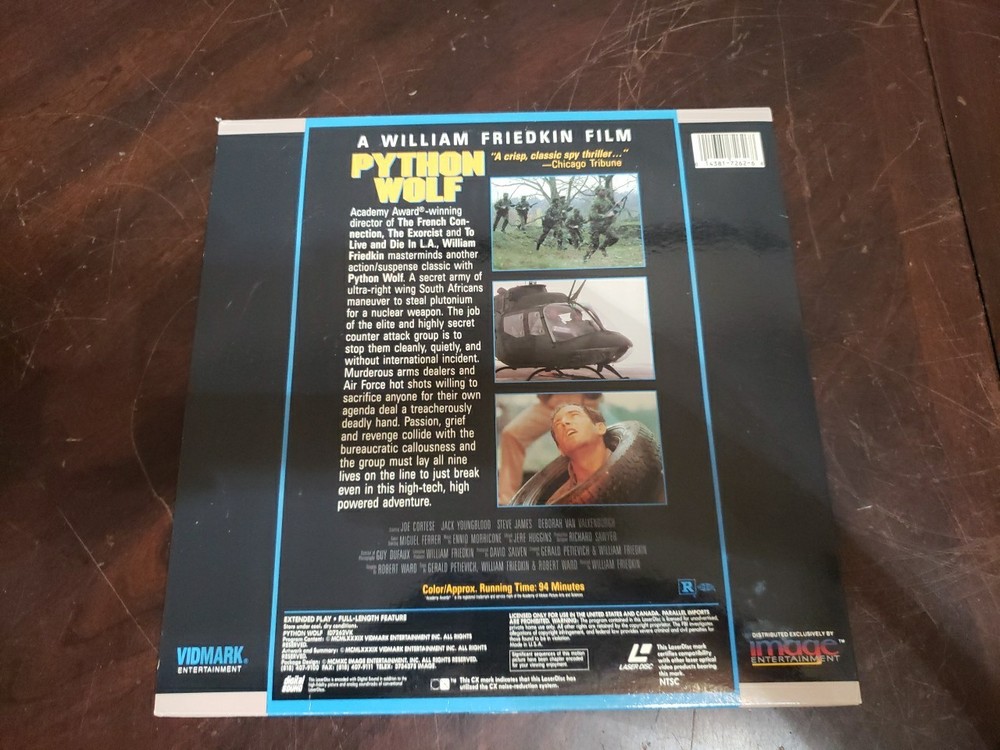 PYTHON WOLF (C.A.T. Squad) Laserdisc WILLIAM FRIEDKIN Ennio Morricone W36