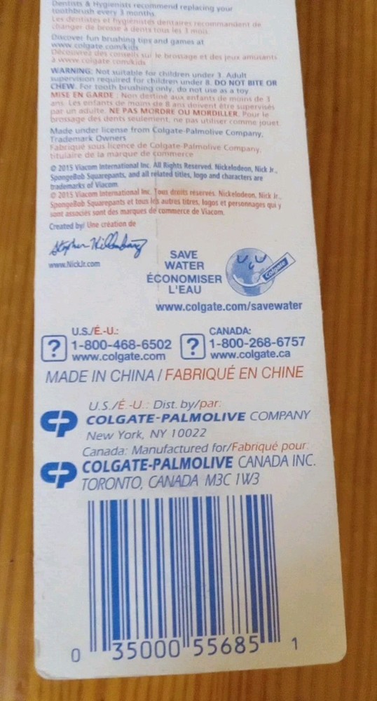 (NEW) 2015 COLGATE Spongebob Squarepants PATRICK STAR Toothbrush Extra Soft Head