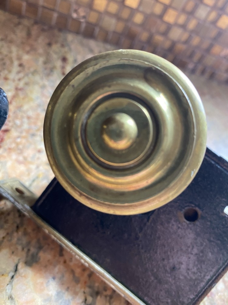 Antique / Vintage 2 Sets Solid  Brass Door knob Hardware Set  🔥