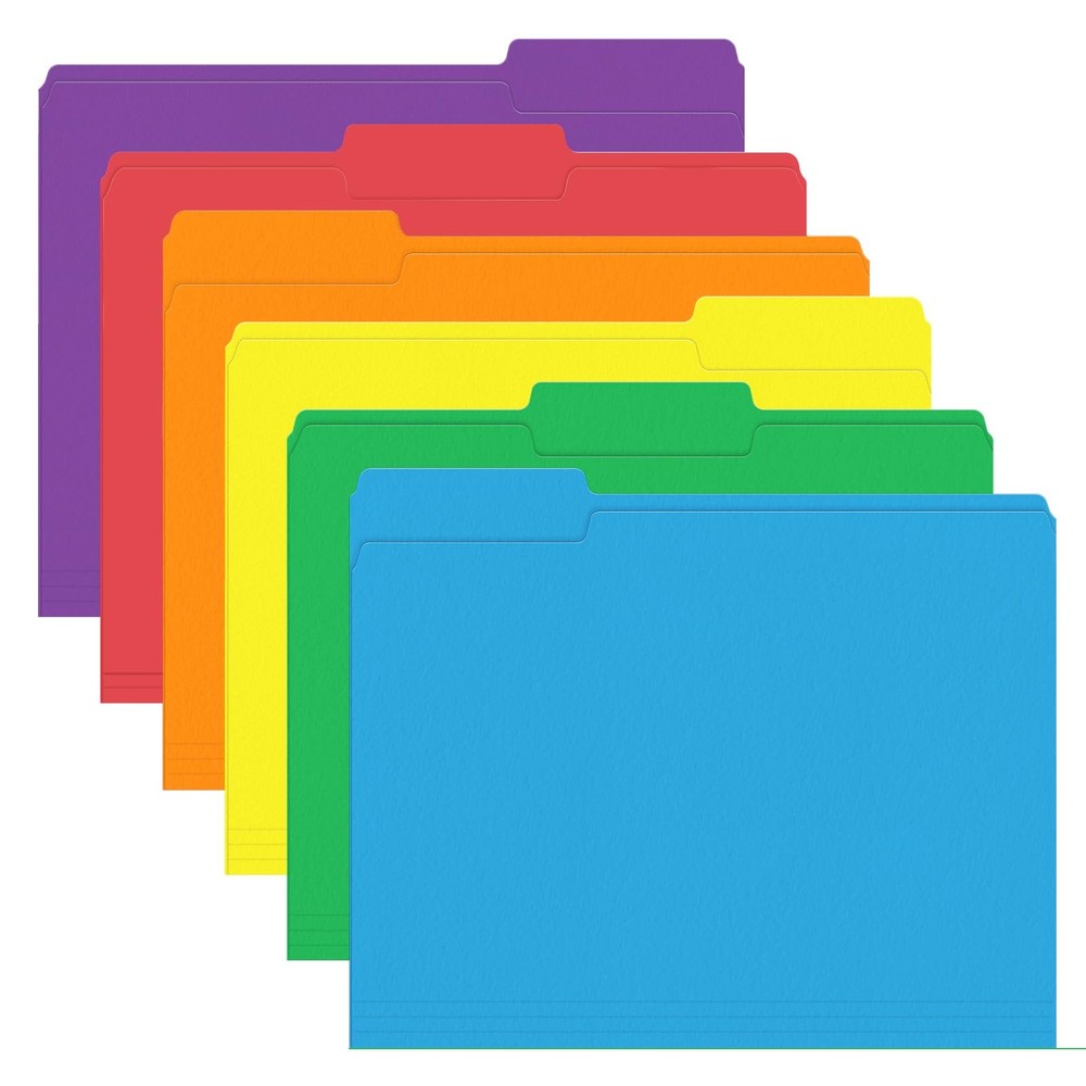 File Folder, 120 Pack Colored File Folder, 1/3 Cut Tab, Letter Size, Assorted...