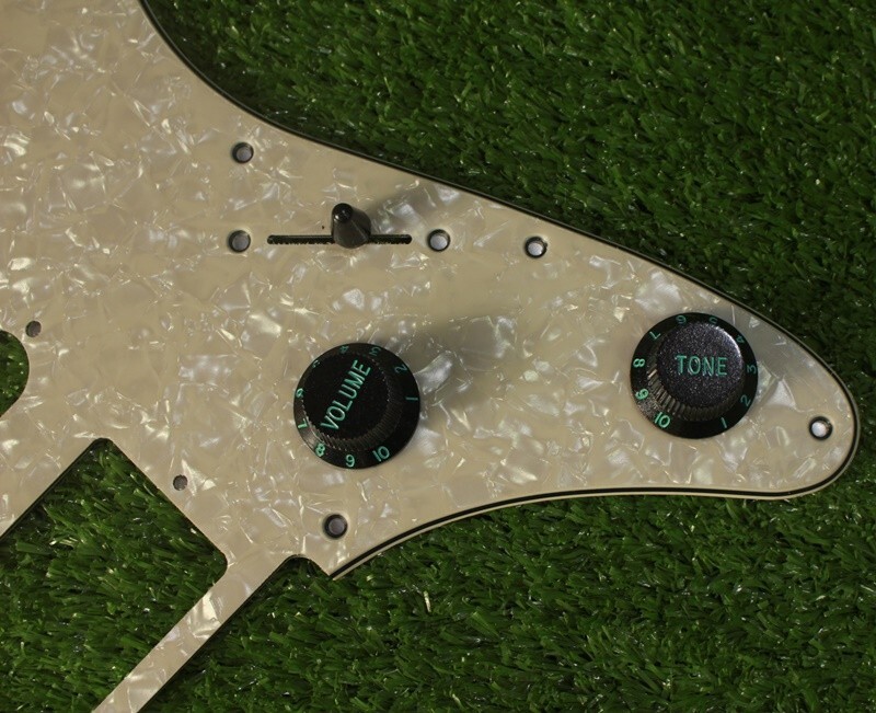 Custom Knobs Set For Ibanez Guitars w Tip - Black Sparkle