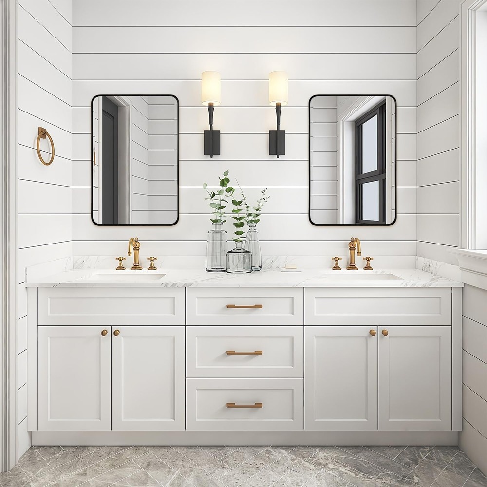 Stylish 24"x36" Rectangular Wall Mirror with Shatterproof Glass - Black Frame