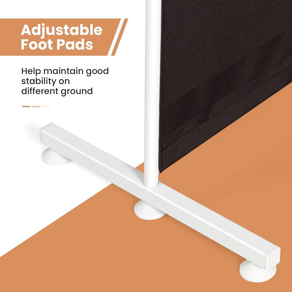 6 Ft Folding Room Divider - 6 Panel Freestanding Privacy Screen (Brown)