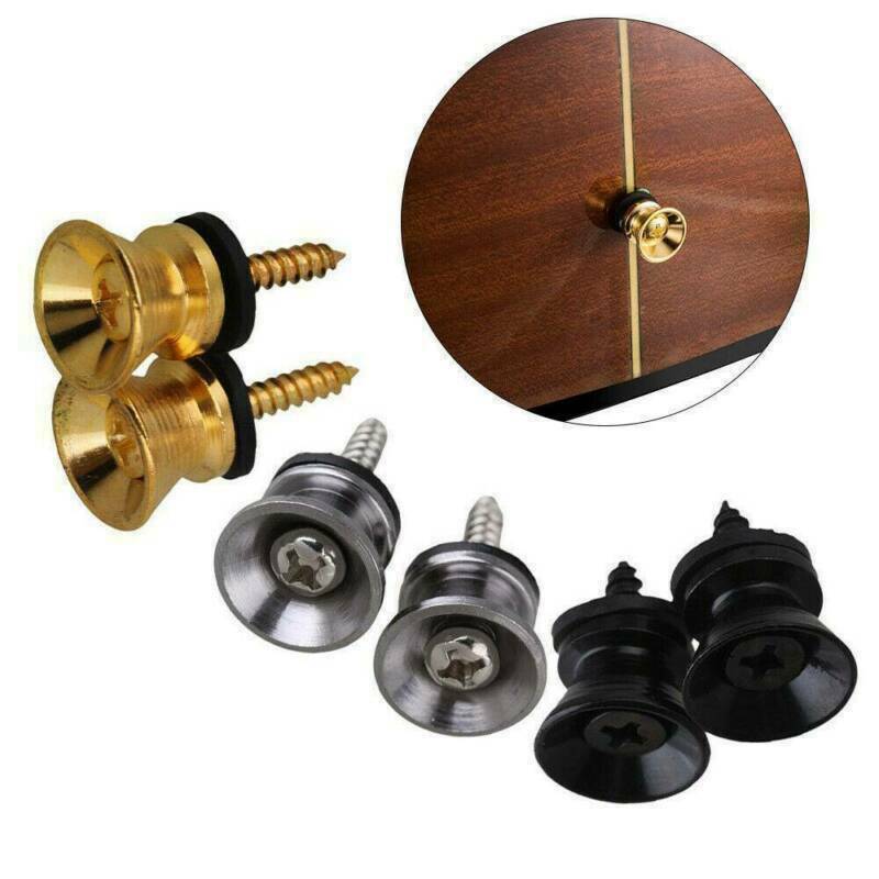 Strap lock Replacement buttons - pair - Black or Chrome or Gold