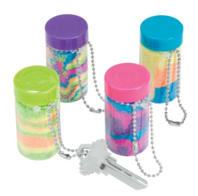 Oriental Trading - Mini Sand Art Bottle Keychains - 12 Pc.