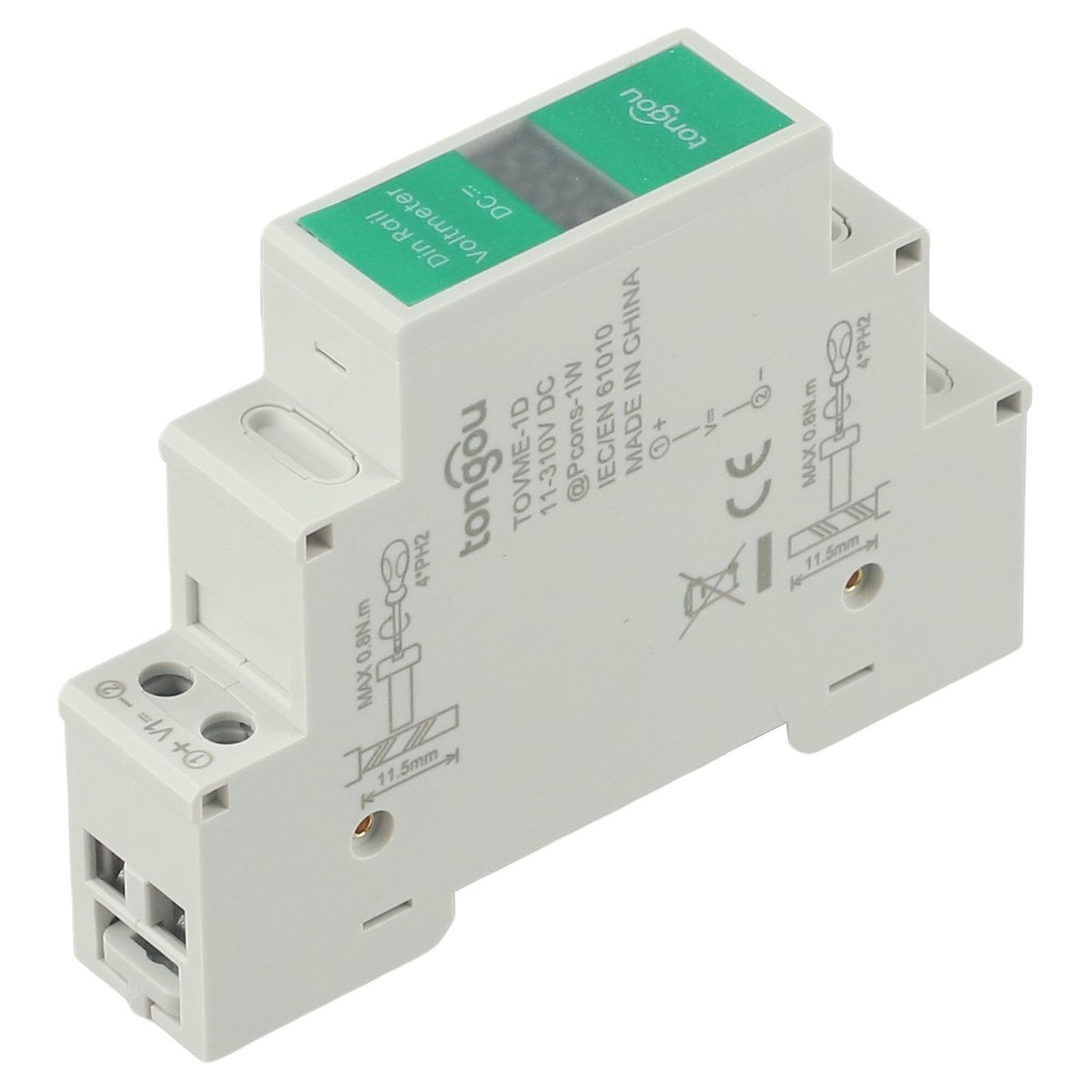 Efficient Voltage Meter for Din Rails LED Display Range from 11 310 Volts