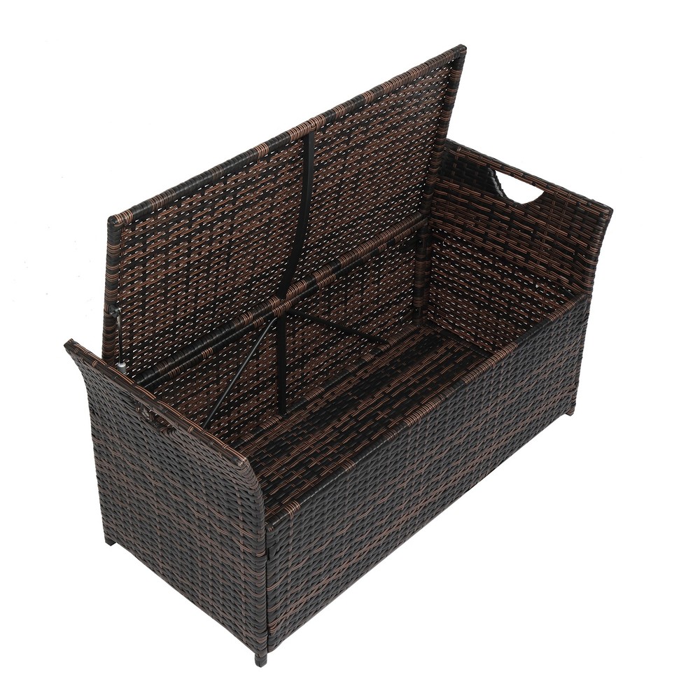 106*52*46cm Iron Frame Can Accommodate Brown Gradient Footstool Rattan Locker