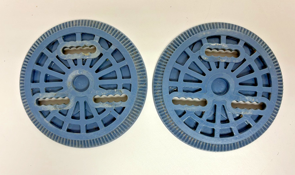 Pair Vintage 1990s Burton 3D Binding Mounting Discs Light Blue Fast Shipping