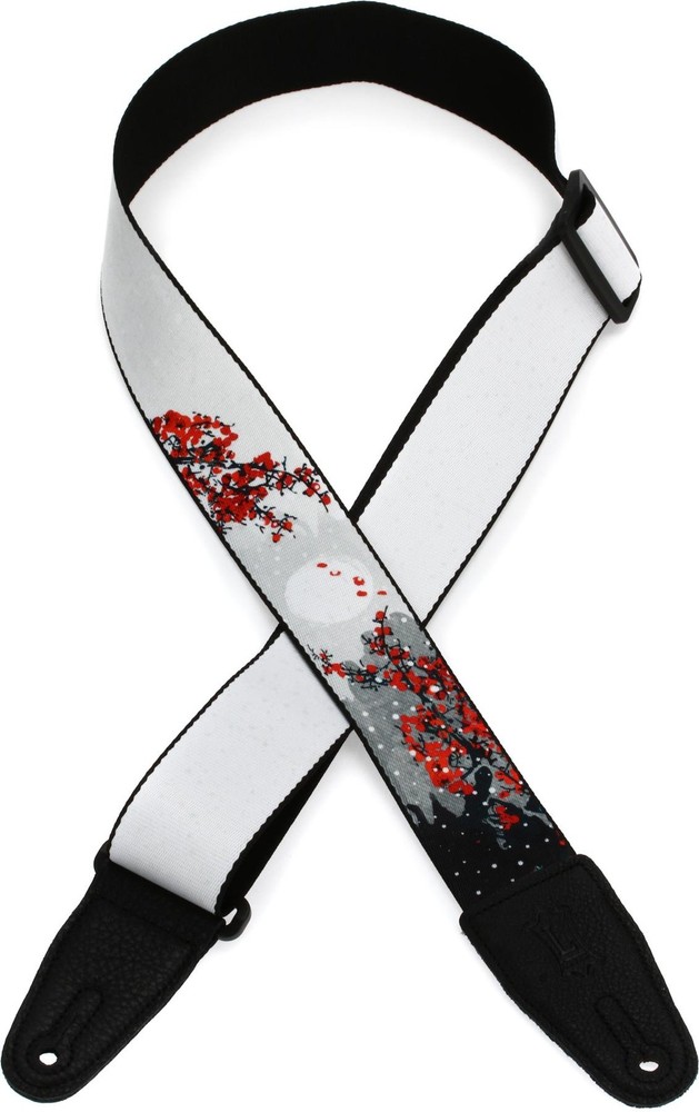 Levy's MPD2 Polyester Guitar Strap - Cherry Blossoms & Snow
