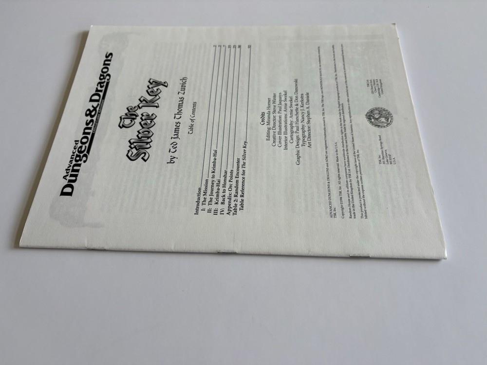 Advanced Dungeons and Dragons The Silver Key TSR 1996