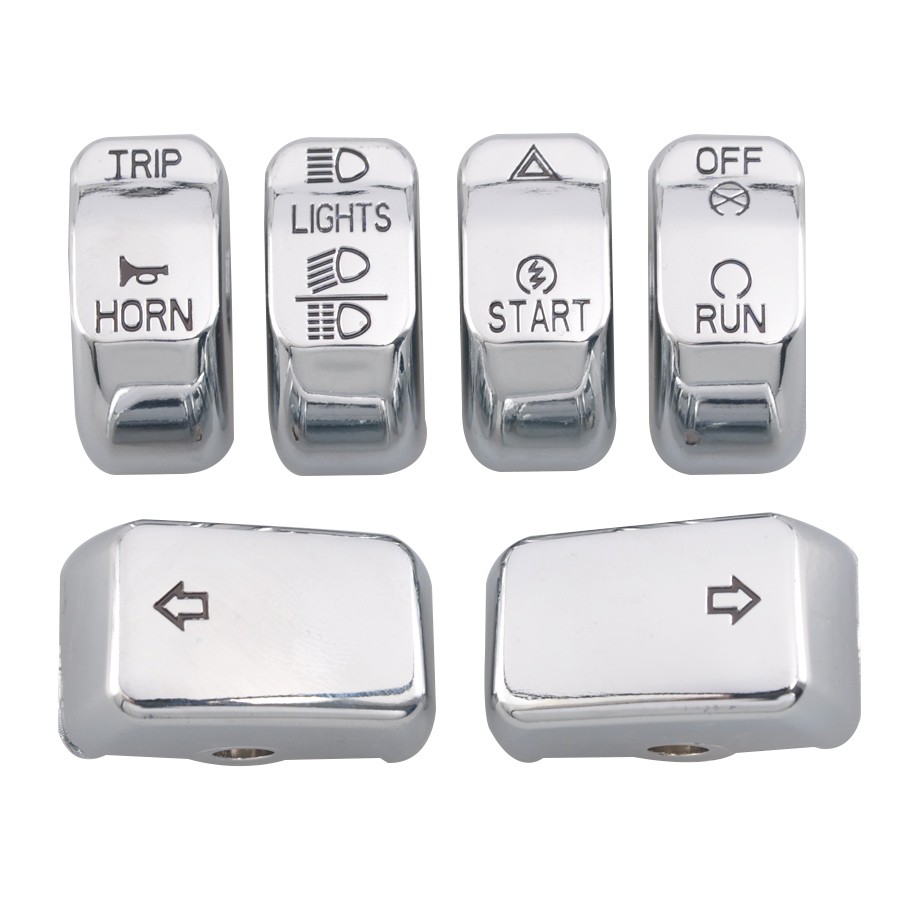 For Harley Softail Custom Deluxe 2011-2015 6pcs Hand Control Switch Caps Chrome