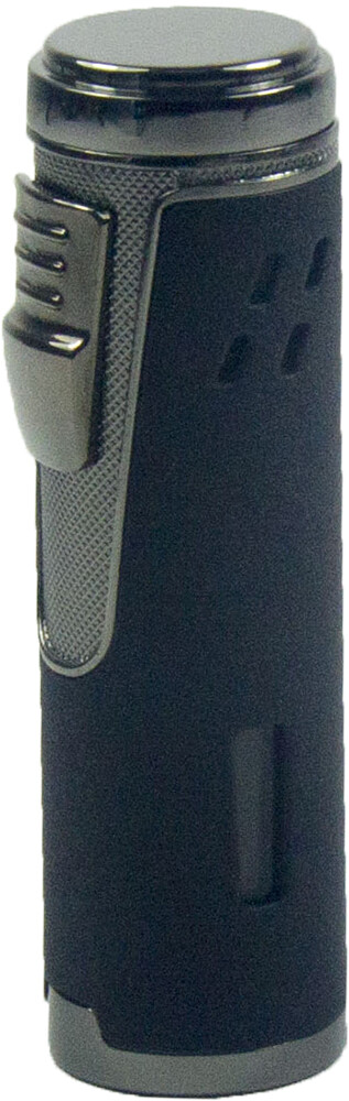 Quad Flame Cigar Torch Lighter with Cigar Punch Cutter Red Flame Adjustable