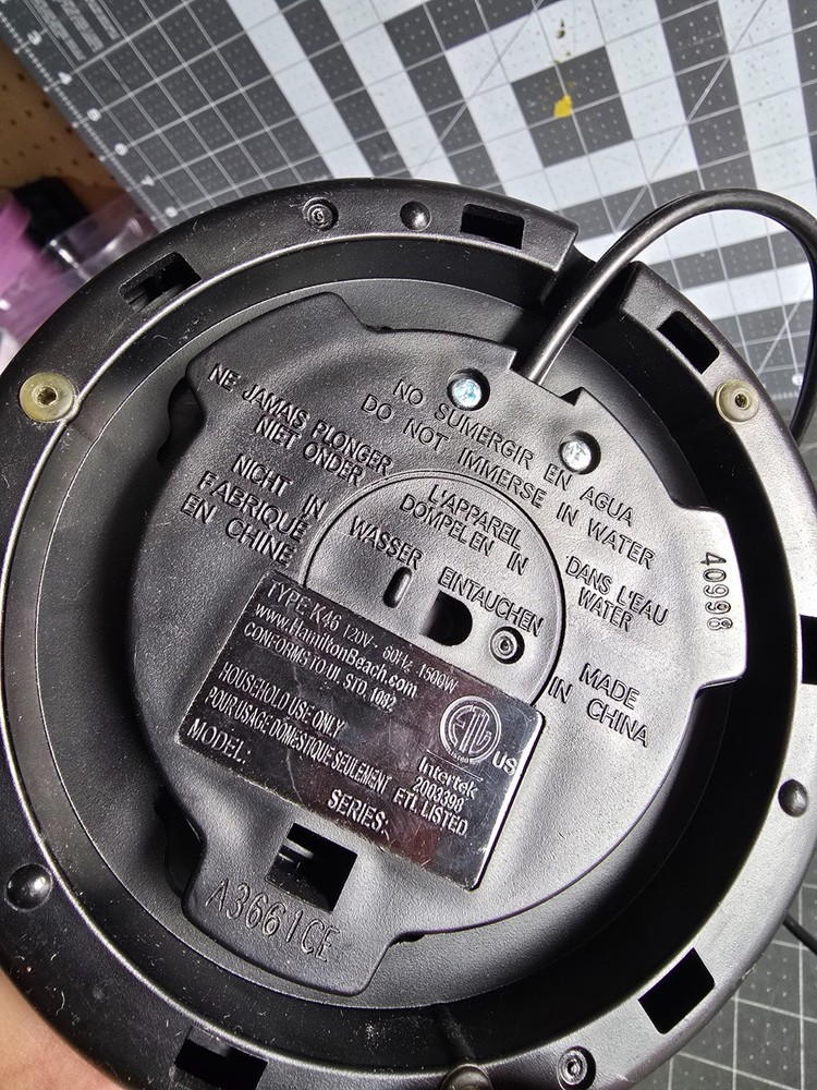 Hamilton Beach Electric Tea Kettle base dock 40998z a1171ce