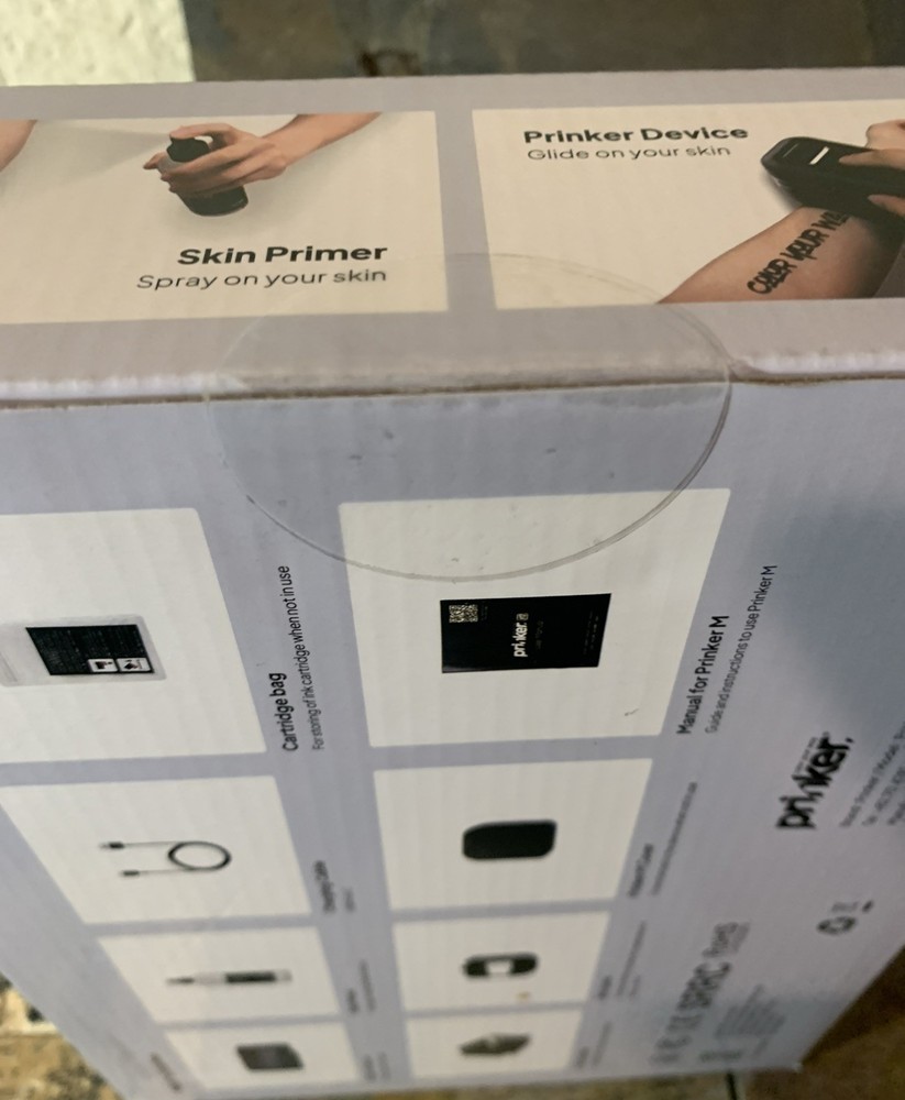 New Prinker M Black 3-D Custom Temporary Tattoo Device Printer Sealed Box