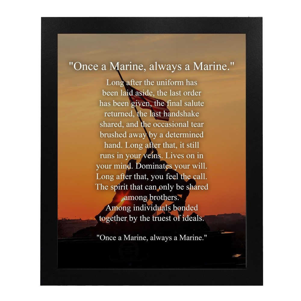 Once A Marine, Always A Marine - Inspiring USMC Creed Wall Decor Print, Ameri...