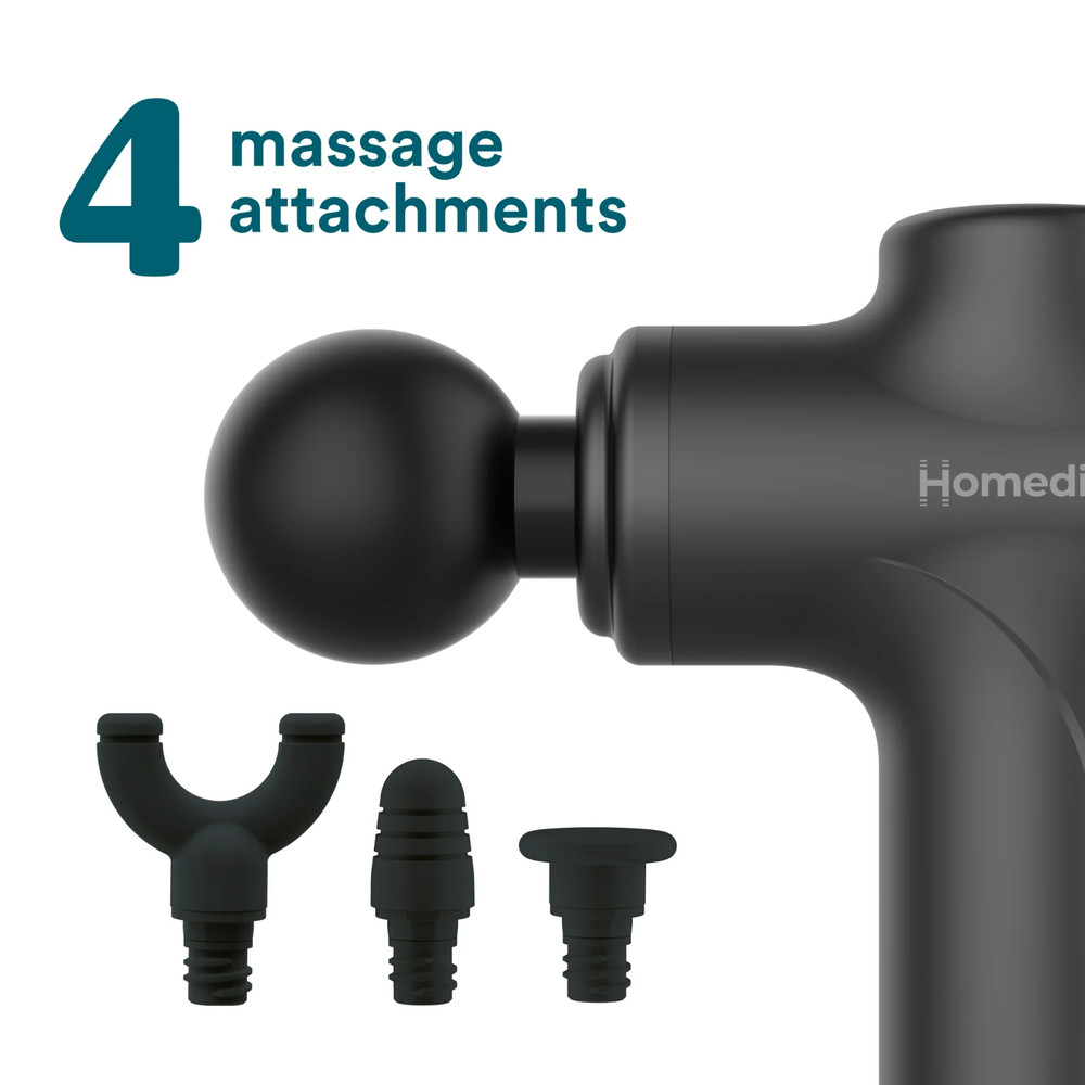 Homedics Essential Percussion Massage Gun Cordless Rechargeable Compact Handheld