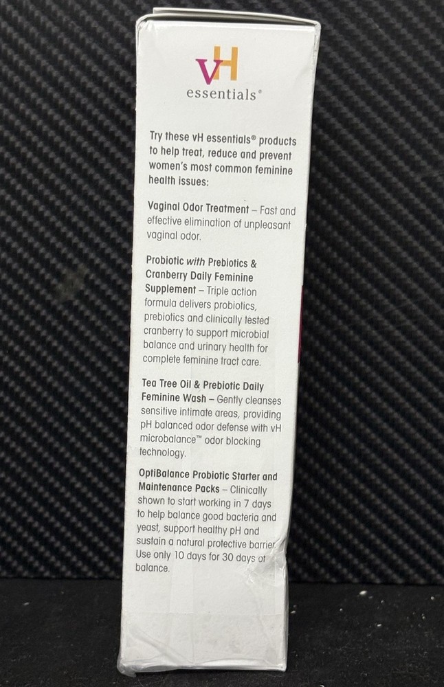 vH essentials Prebiotic PH Balanced Vaginal Suppositories,15 Count