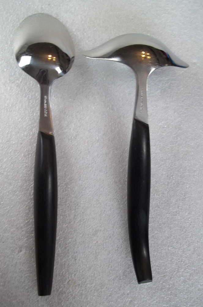 Mar-Crest Ebony Elegance Black Flatware Star Pattern Ladle Fork Spoon MCM Japan