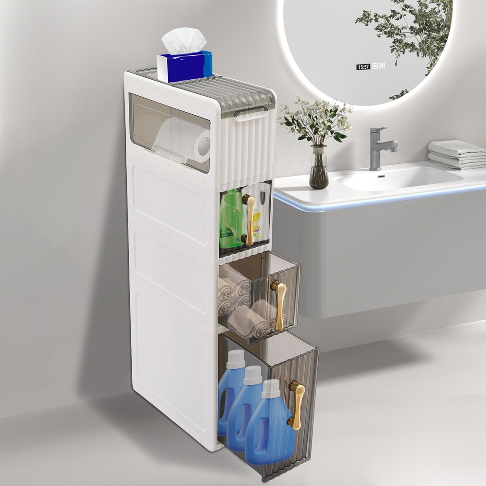 Stylish Bathroom Floor Cabinet with Large Capacity & Space-Saving Design