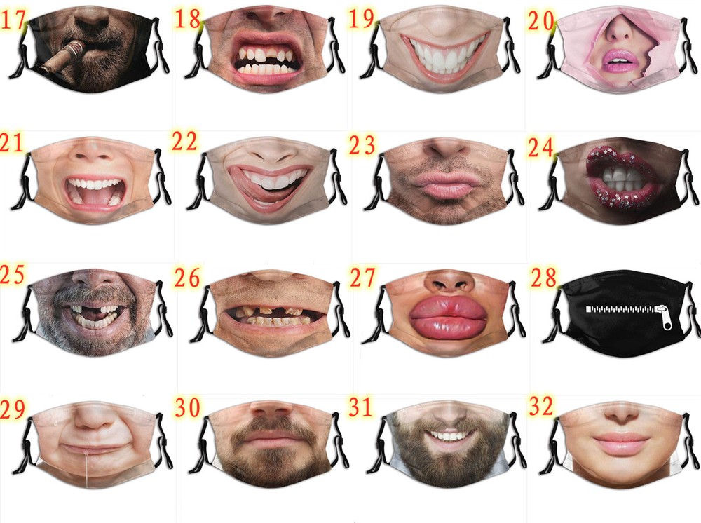 3D Personality Creative Funny Imitation Facial Expression Mask Riding