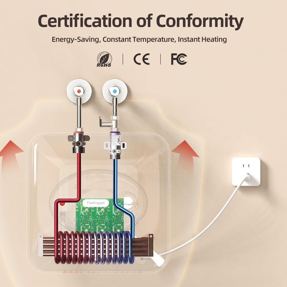 Electric Tank Water Heater-8 Gallon Under Sink Instant Hot Water for RV, Camp...