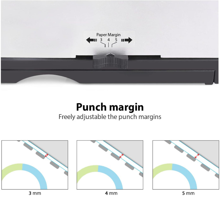 21-Hole Comb Binding Machine –450 Sheets Capacity with Spines for Letter, A4, A5