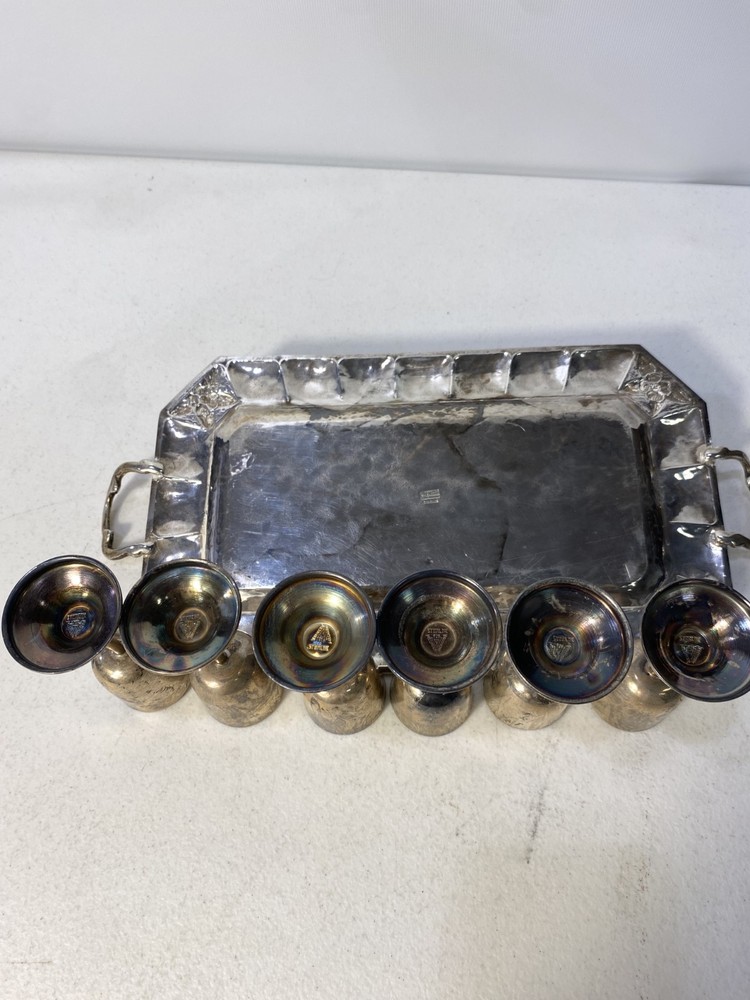 Sterling Silver Tray And Goblets