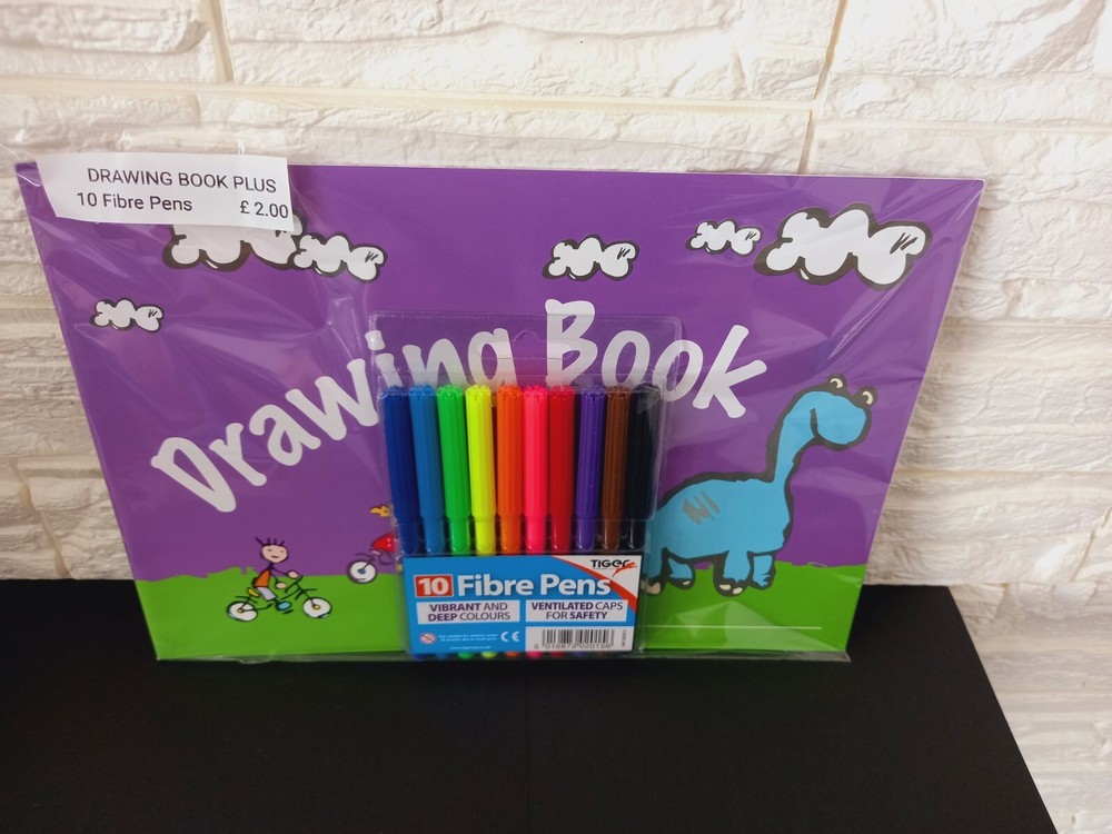 Drawing Pad plus 10 Fibre pens set