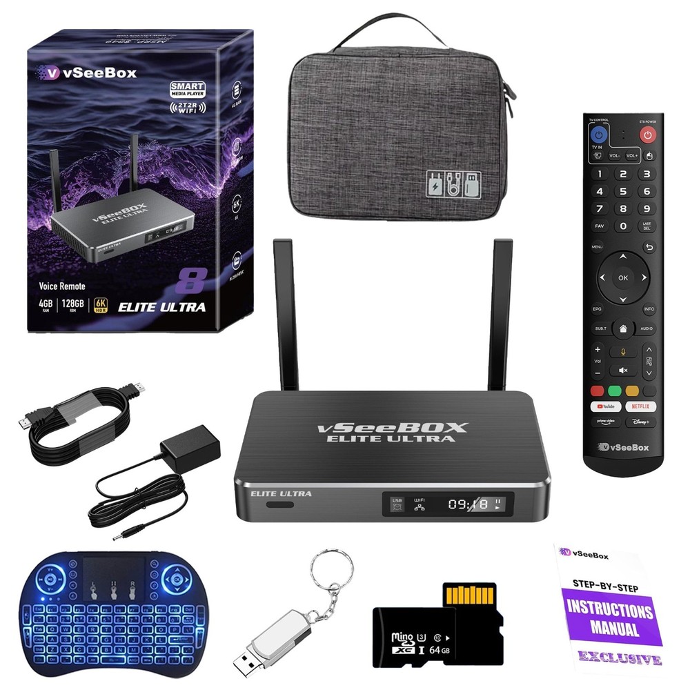 Vseebox Elite Ultra Android Streaming TV Box Authorized Distributor Same-Day