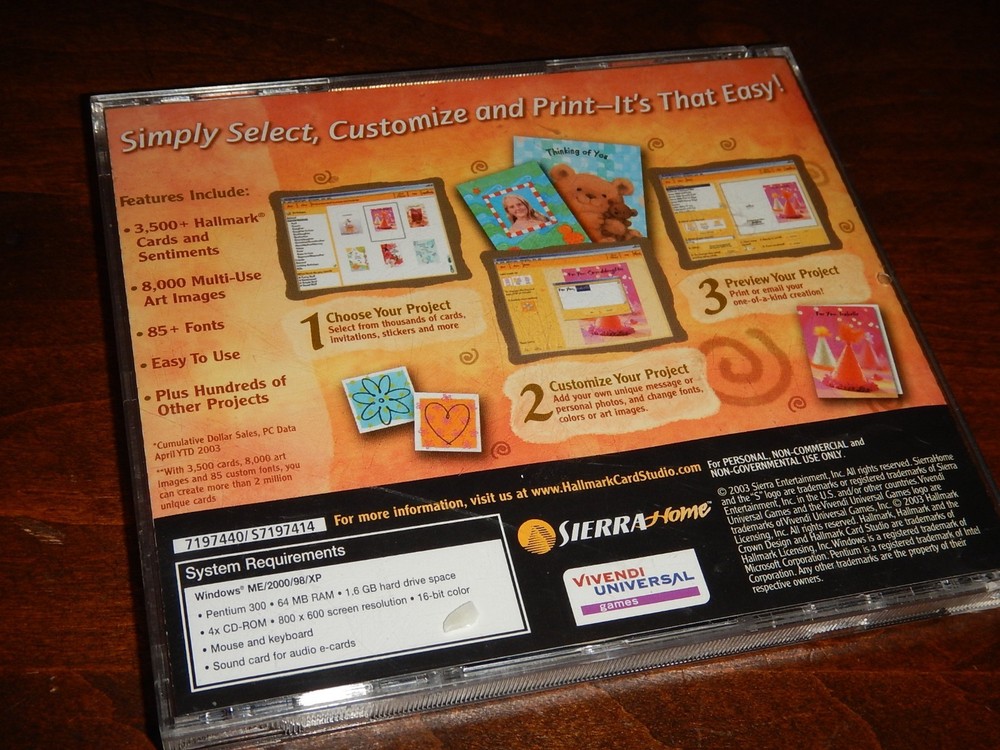 Sierra Home Hallmark Card Studio 2004 PC 2 Disc