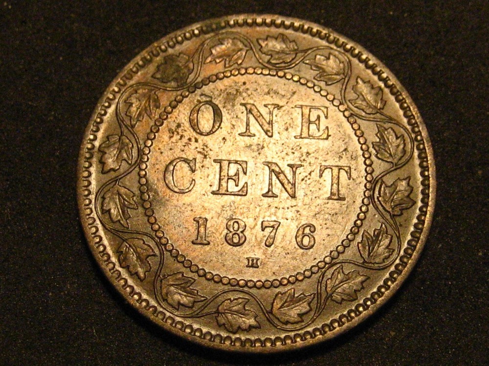 1876-H Canadian Large Cent AU #2