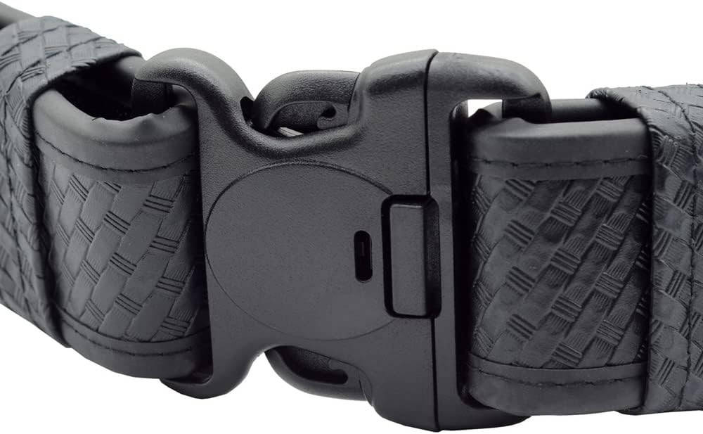 Replacement Buckle System for 2-1/4In Duty Belt, Triple Lock,2-Pack, Black