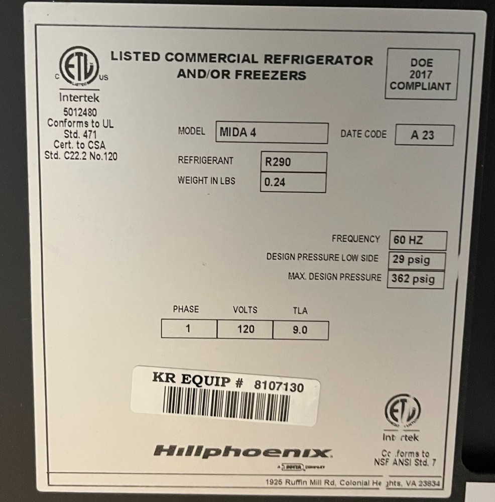 hill phoenix refrigeration cases