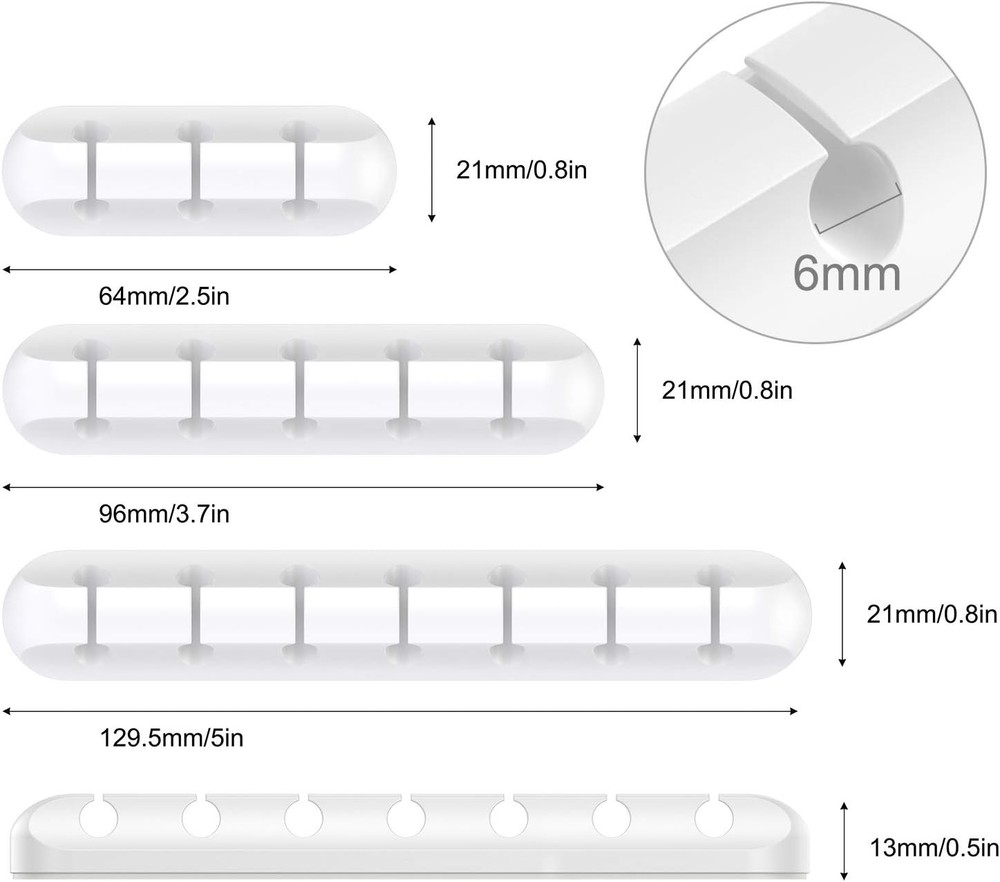 Silicone Cable Holder Clips 3 Pack
