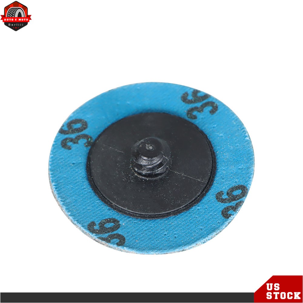 25 Pack 2" 36 Grit Zirconia + Grind Aid Quick Change Sanding Discs Type New