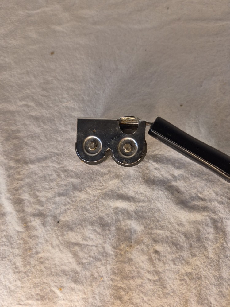 Vintage Ecko Pull Through Chromium Plated Knife Sharpener with Black Handle