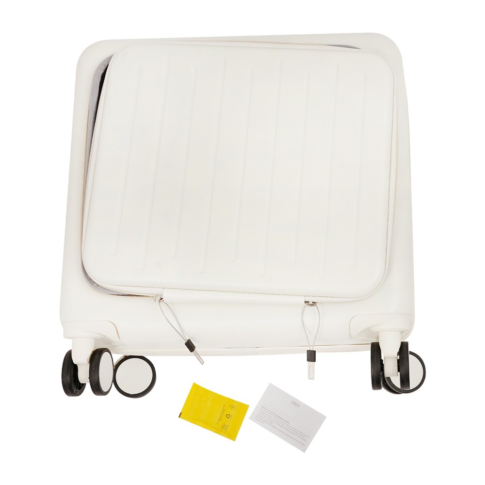 18 In Luggage PC Hardshell Front & Middle Open Spinner Suitcase with TSA Lock