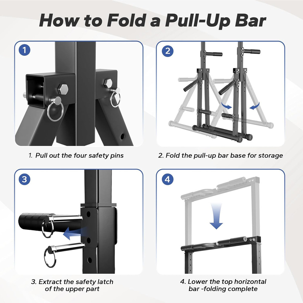 Foldable Pull up Bar Free Standing, Strength Training Pull-Up Bars Adjustable Pu