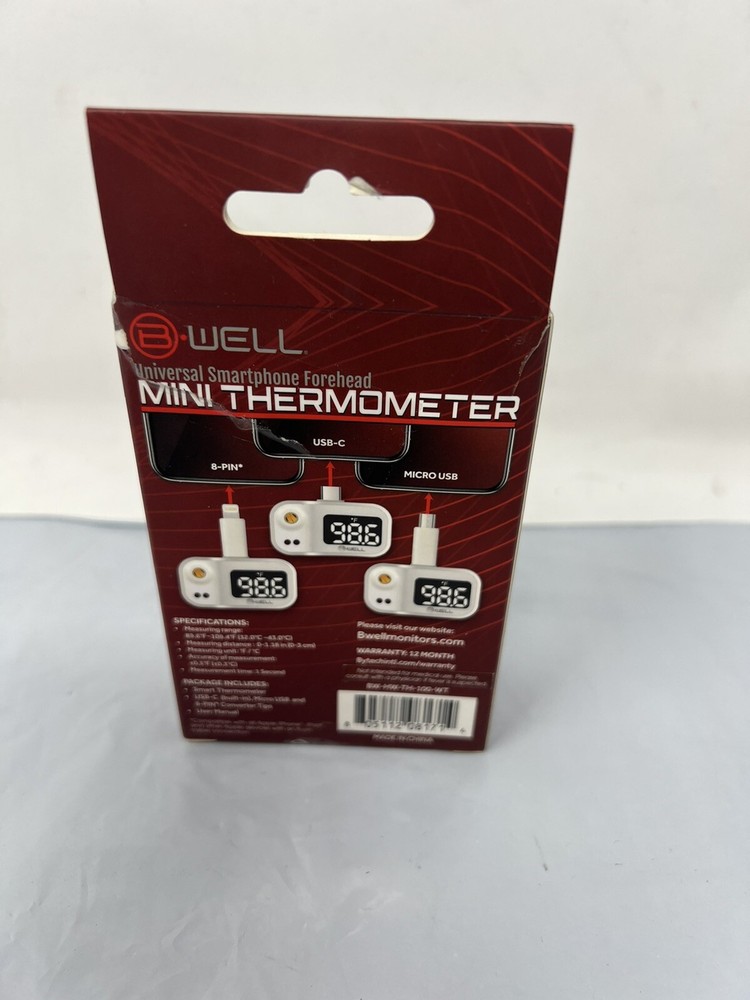 B Well Universal Smartphone Forehead Mini Thermometer