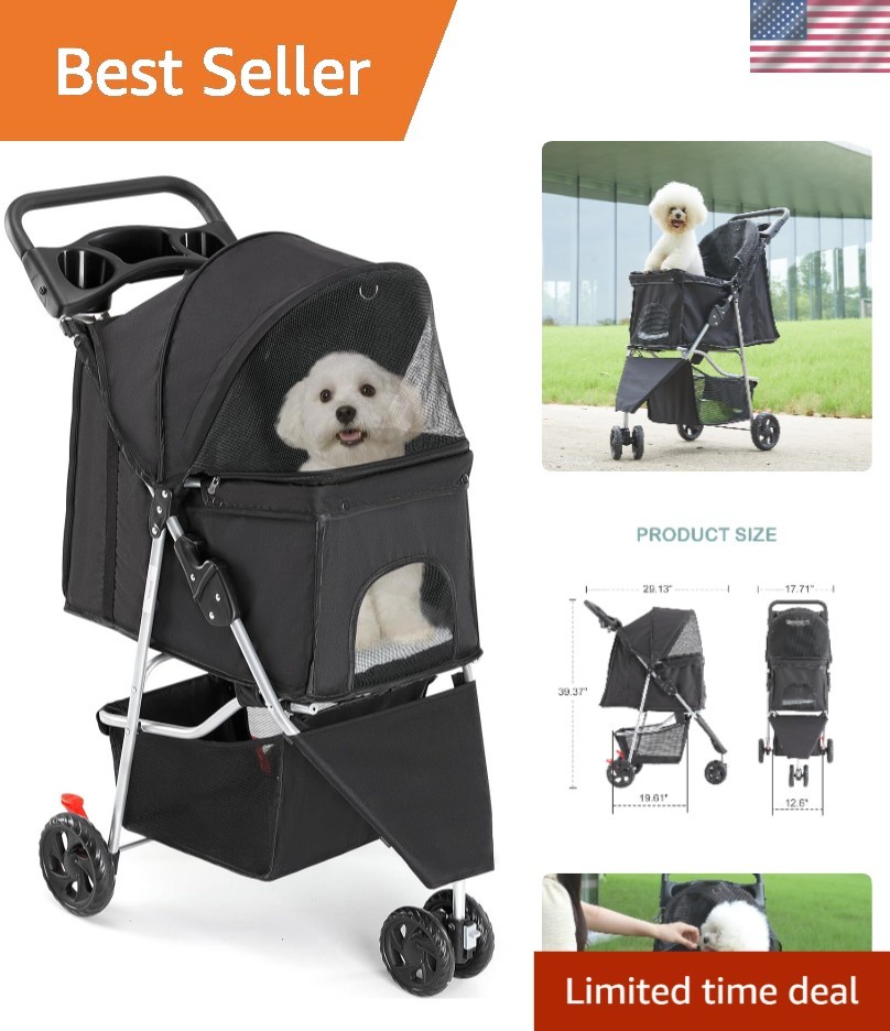 Elegant Pet Stroller for Small to Medium Pets | Lightweight & Foldable Design